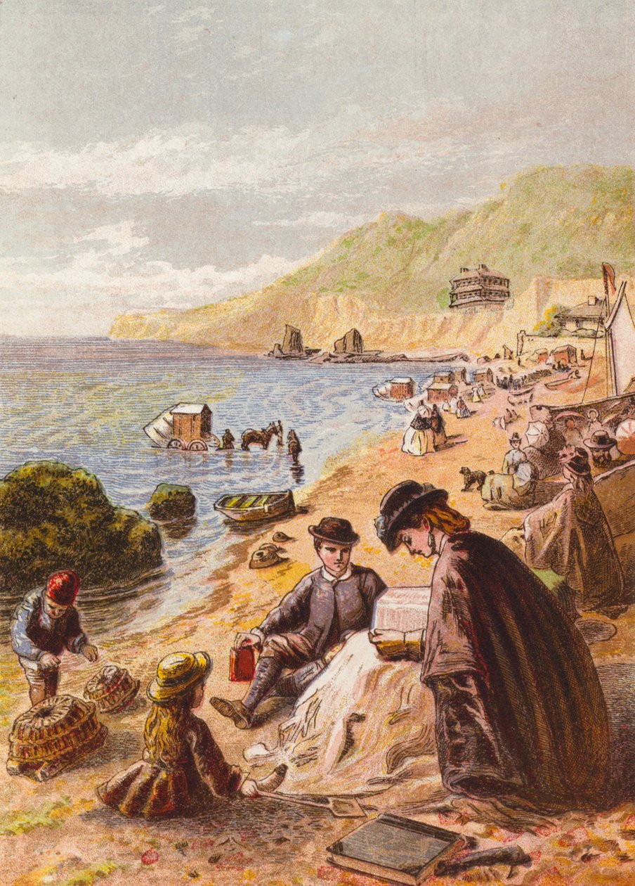 Na praia (litografia a cores) de English School