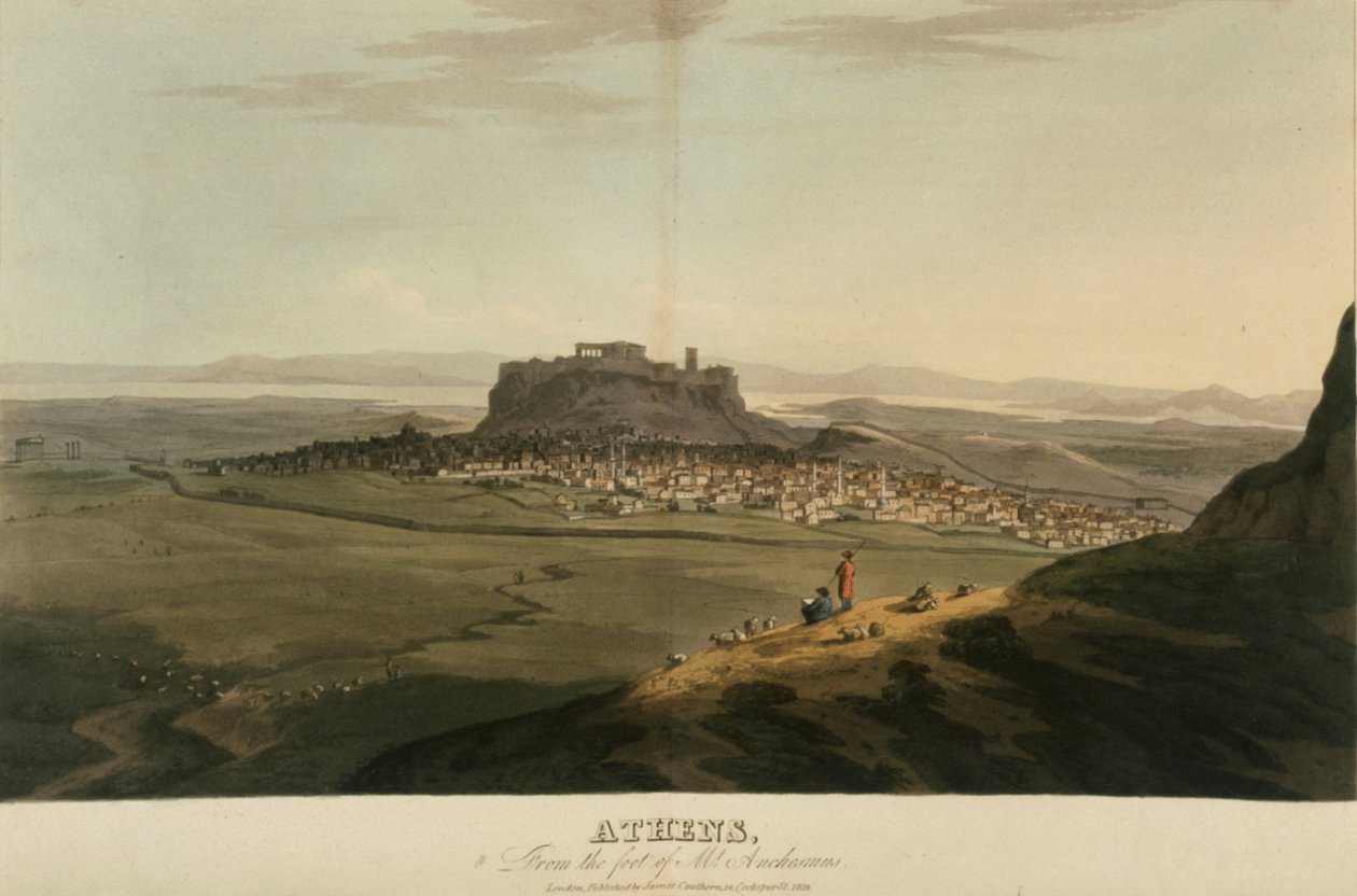 Atenas, ilustração de "A journey through Albania, and other provinces...to Constantinople, during the years 1809-1810" de J.C. Hobhouse de English School