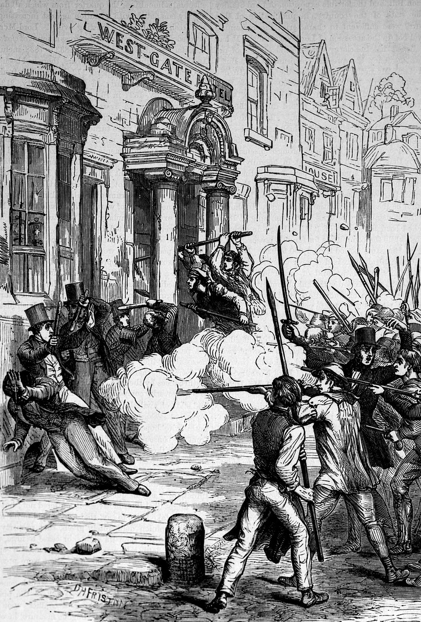 Ataque no Westgate Hotel, Newport em 4 de novembro de 1839 de English School