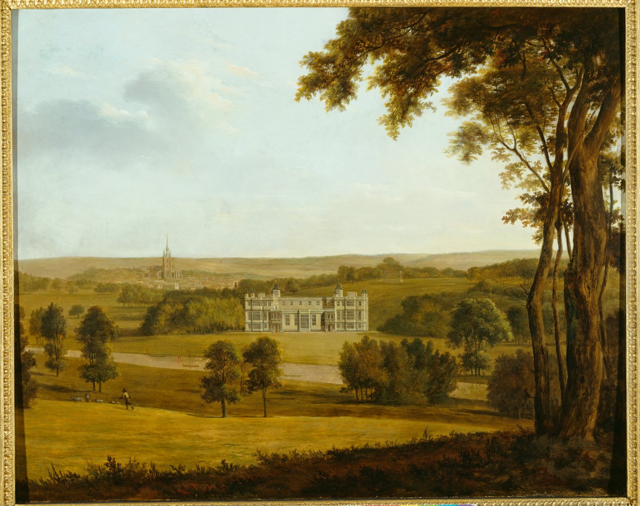 Audley End do Ocidente (óleo sobre tela) de English School