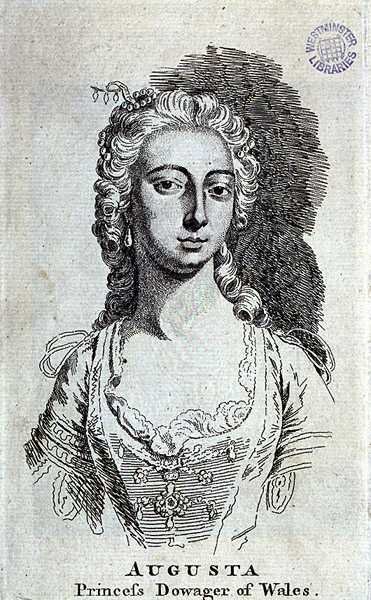 Augusta, Princesa Dowager de Gales (1719-72), c.1751 (gravura) de English School
