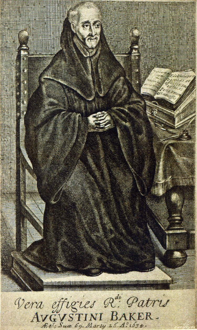 Augustini Baker, frontispício da Santa Sabedoria, impresso em 1634 de English School