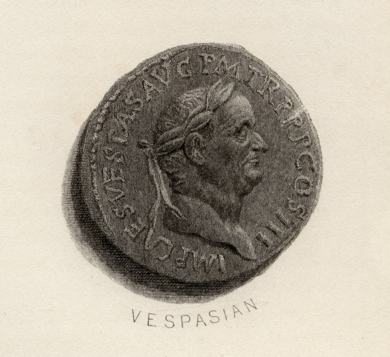 Moeda Aureus, da época de Vespasiano, Tito Flávio Vespasiano de English School