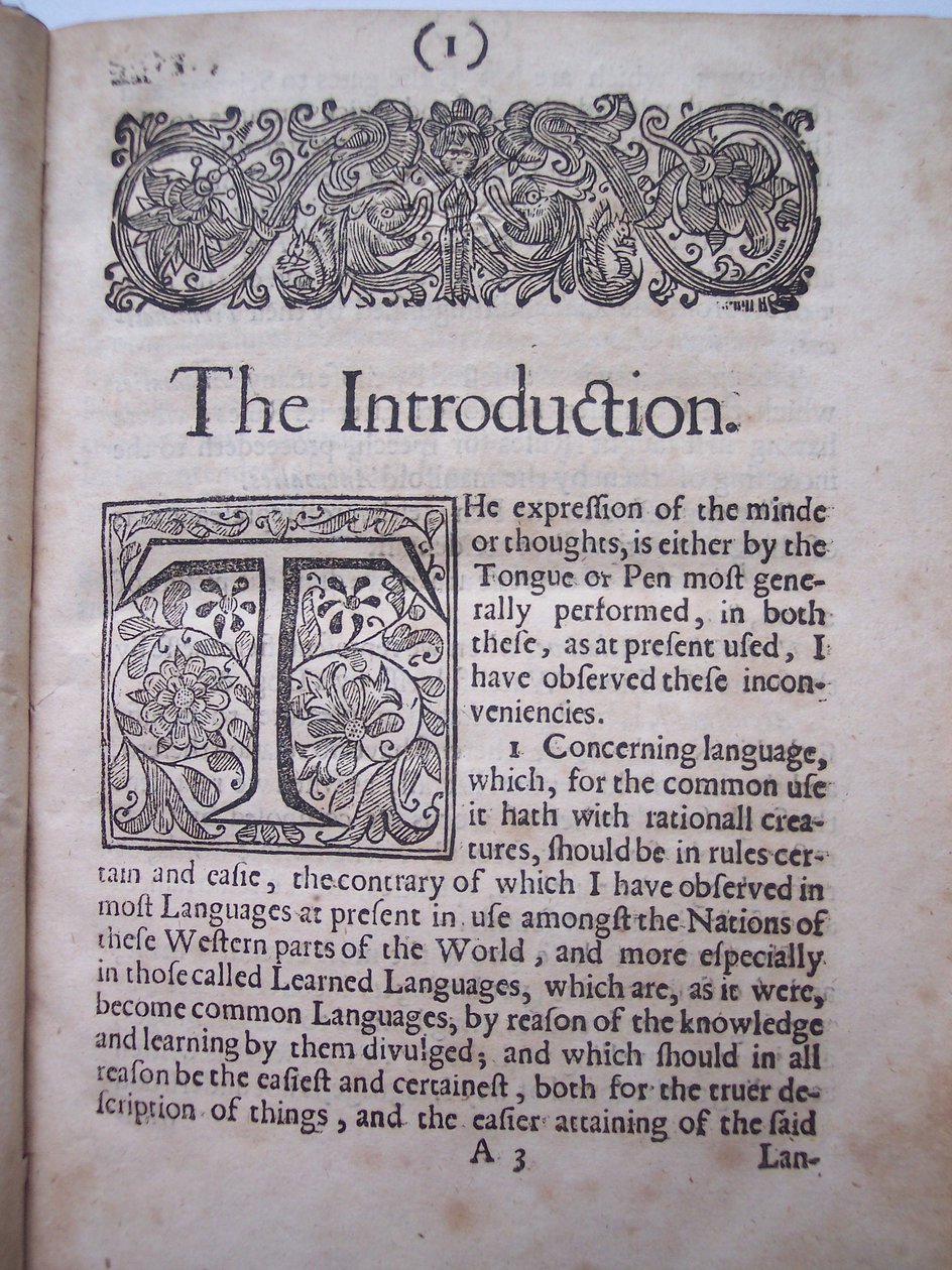BT3.206.24 Introdução da obra de base, ou fundação estabelecida, (ou assim pretendida) para o enquadramento de uma nova linguagem perfeita: e uma publicação universal ou comum escrita por Francis Lodowyck, publicada em Londres. de English School