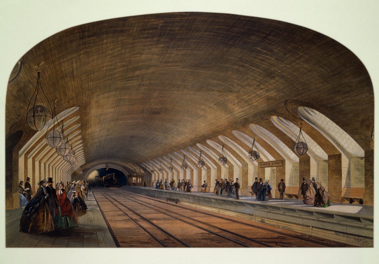 Estação de Metro Baker Street (wc on paper) de English School