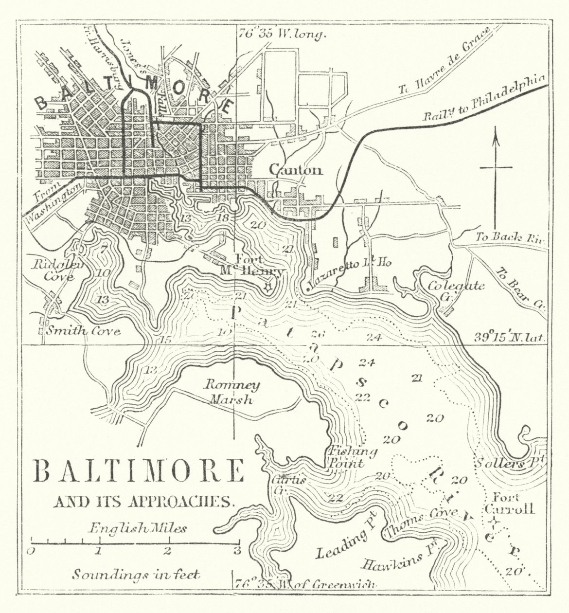 Baltimore e os seus arredores (gravura) de English School