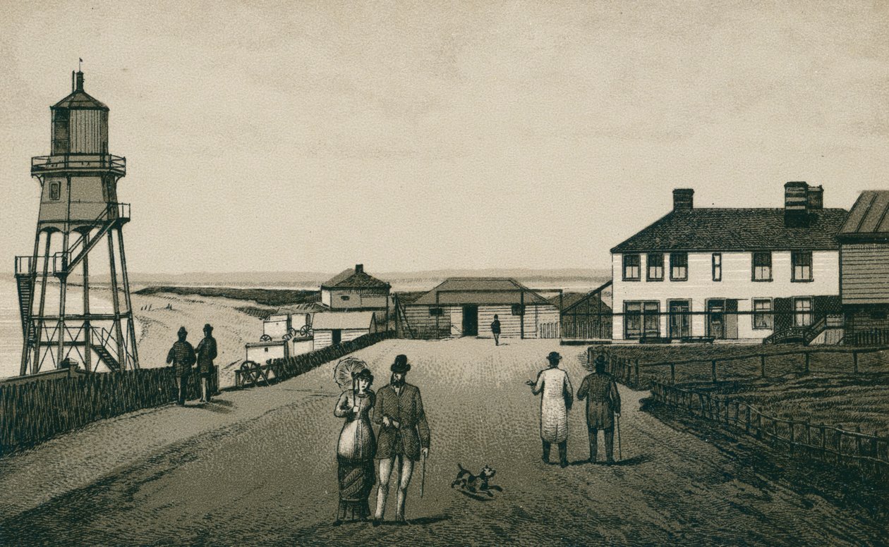 Balneário e areias, Dovercourt (litografia) de English School