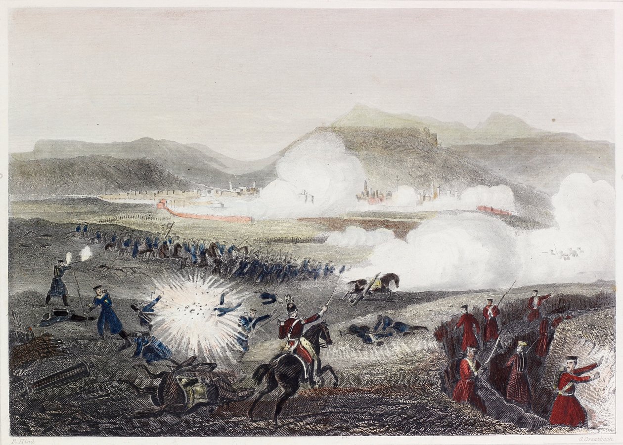 Battle Of Kars (gravura colorida) de English School