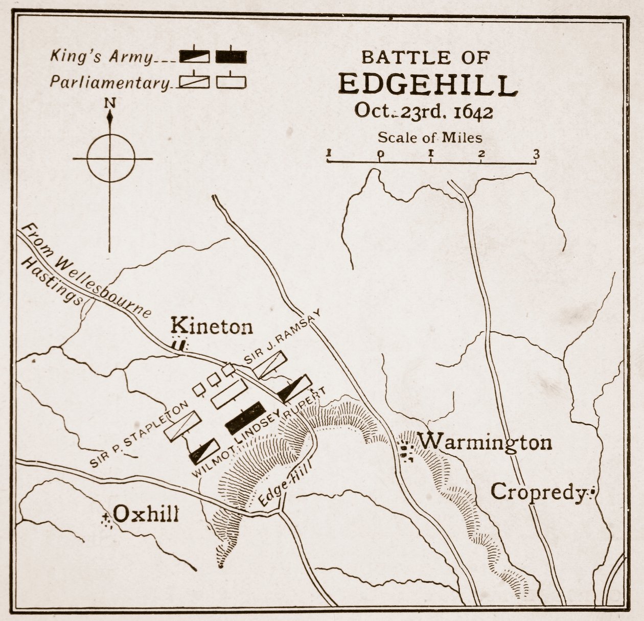 Batalha de Edgehill, 23 de outubro de 1642 de English School