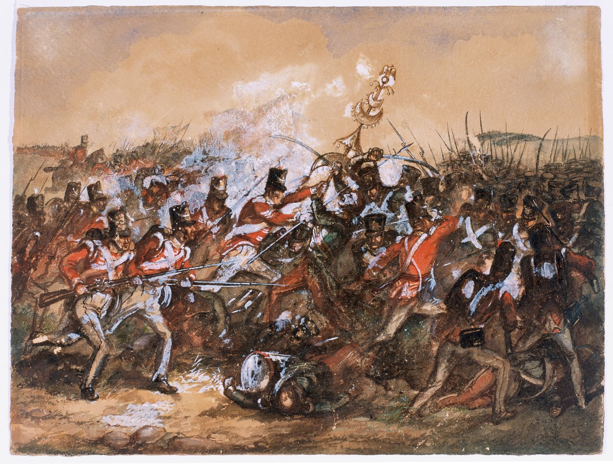 Batalha de Salamanca, 1812 (wc no papel) de English School
