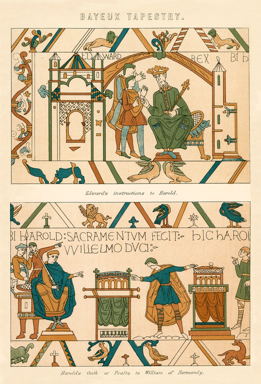 Tapeçaria de Bayeux (litografia a cores) de English School