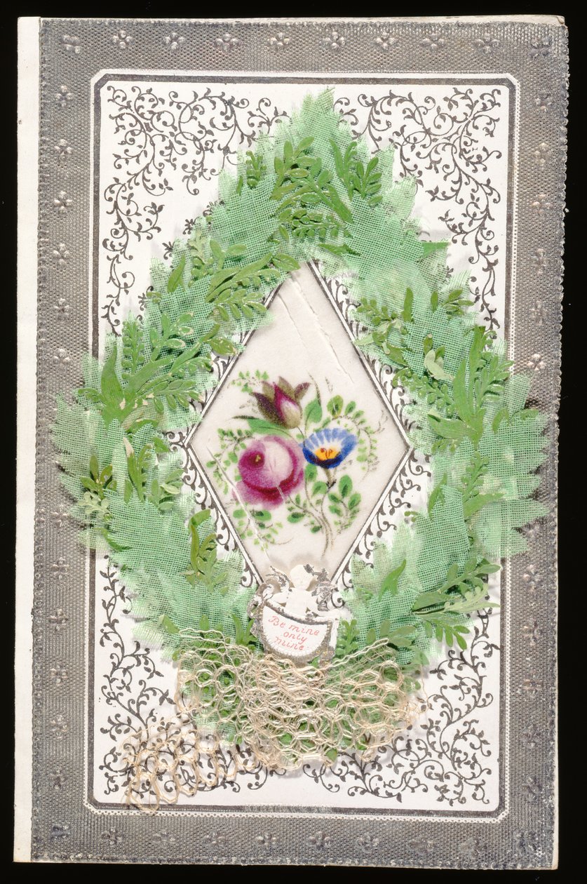 Seja meu somente meu, cartão do Valentim, c.1830 (litho da cor no papel) de English School