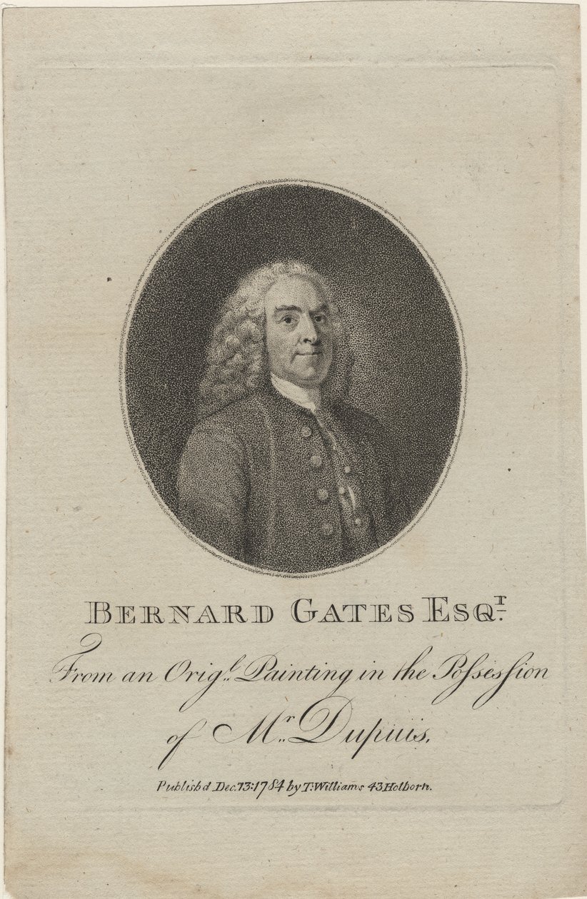 Bernard Gates, 1784 (stipple engraving) | English School