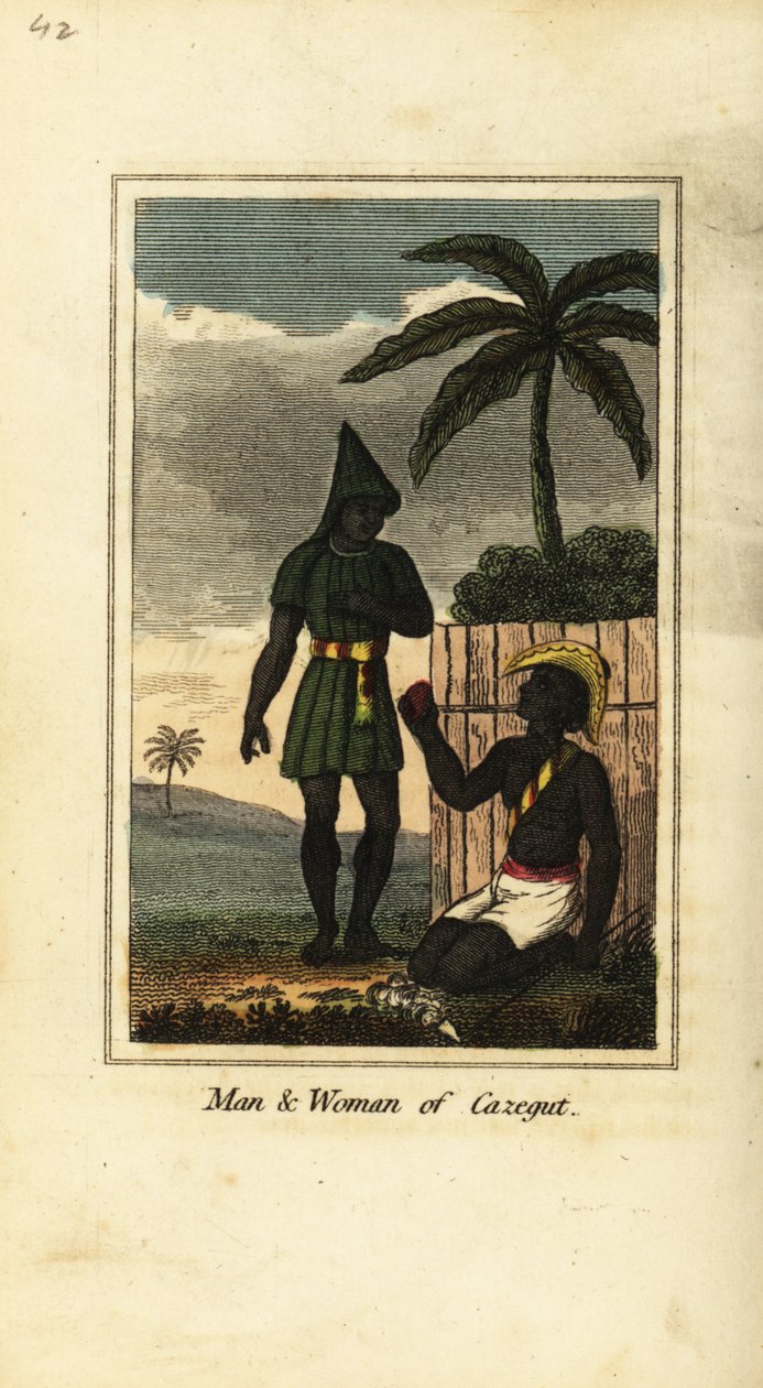 Bijogos homem e mulher de Cazegut (Ilhas Bissagos, Guiné Bissau, África Ocidental) de English School