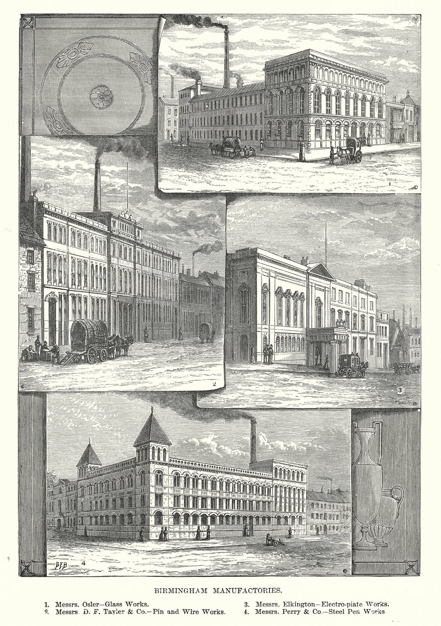 Fábricas de Birmingham (gravura) de English School