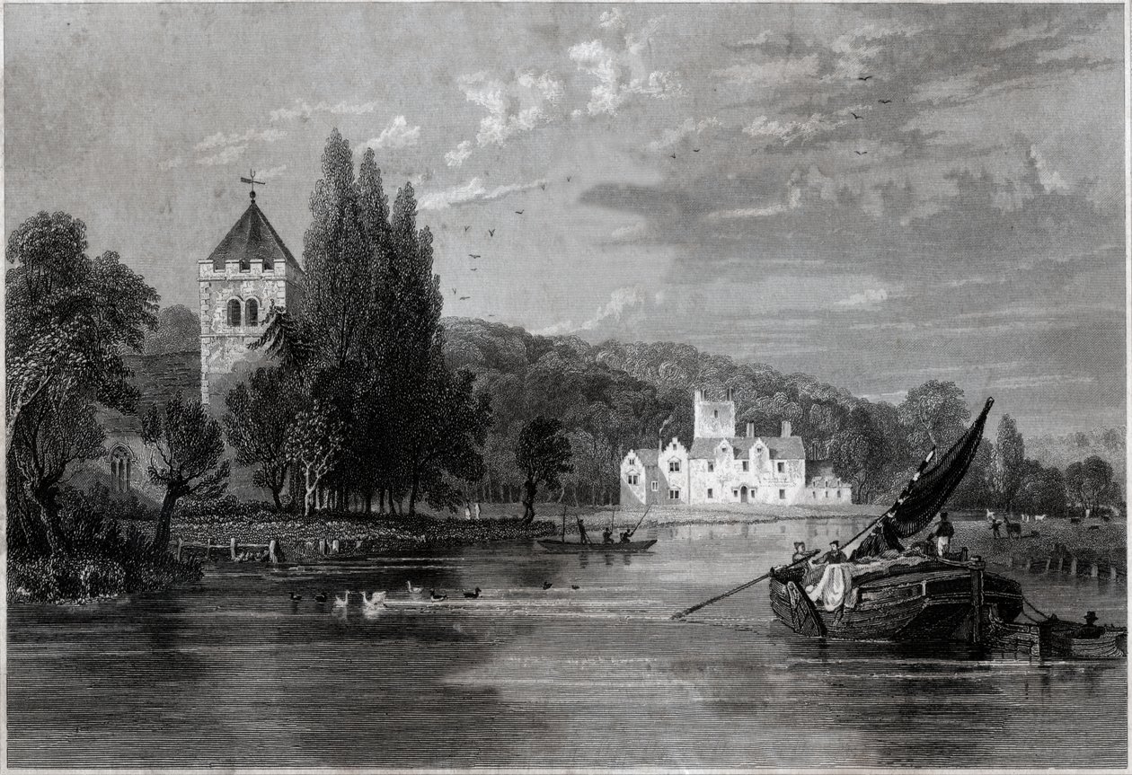 Abadia de Bisham. (gravura, ca. 1850) de English School