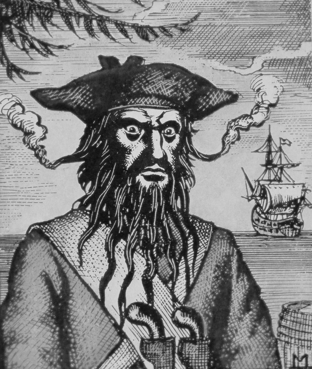 Barba Preta o Pirata (xilogravura) de English School