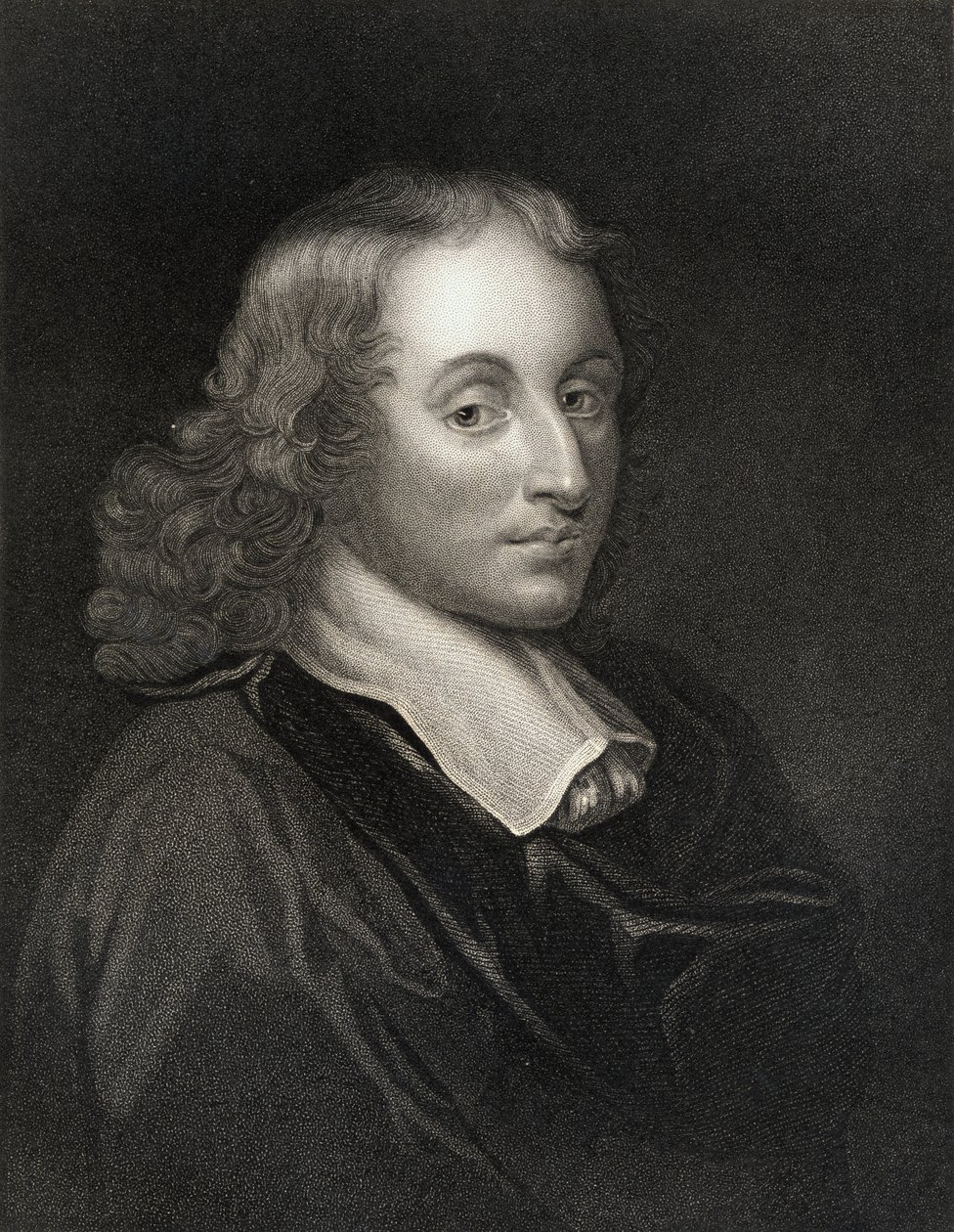 Blaise Pascal (1623-62) da Gallery of Portraits, publicado em 1833 de English School