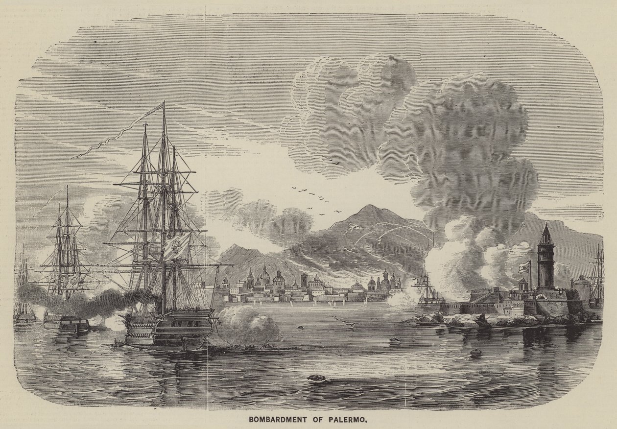 Bombardeamento de Palermo (gravura) de English School