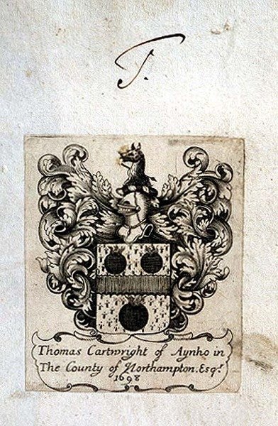 Placa de livro de Thomas Cartwright (1671-1748) de Aynho de English School