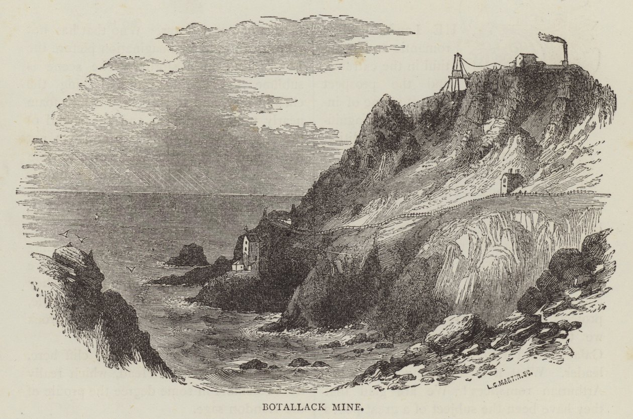 Mina de Botallack (gravura) de English School