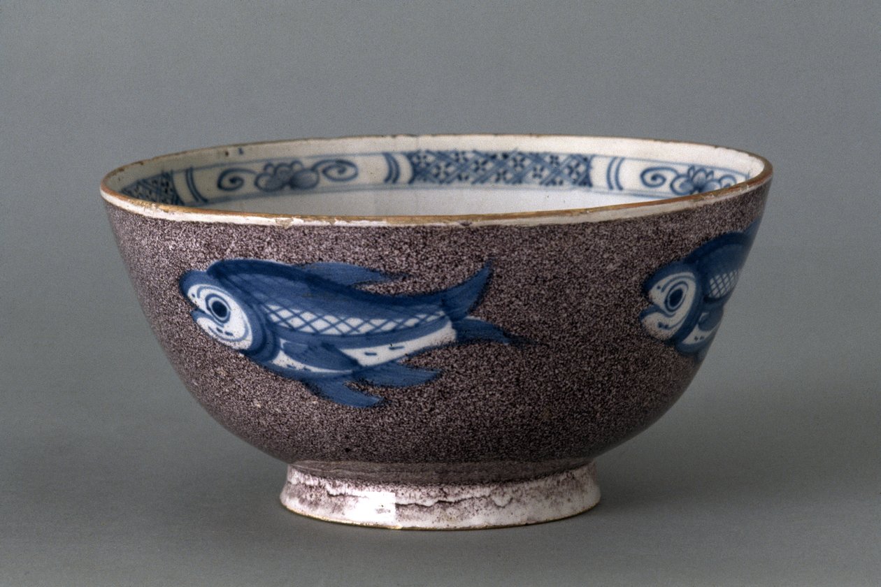 Bowl, c. 1745-1760 (faiança esmaltada de estanho) de English School