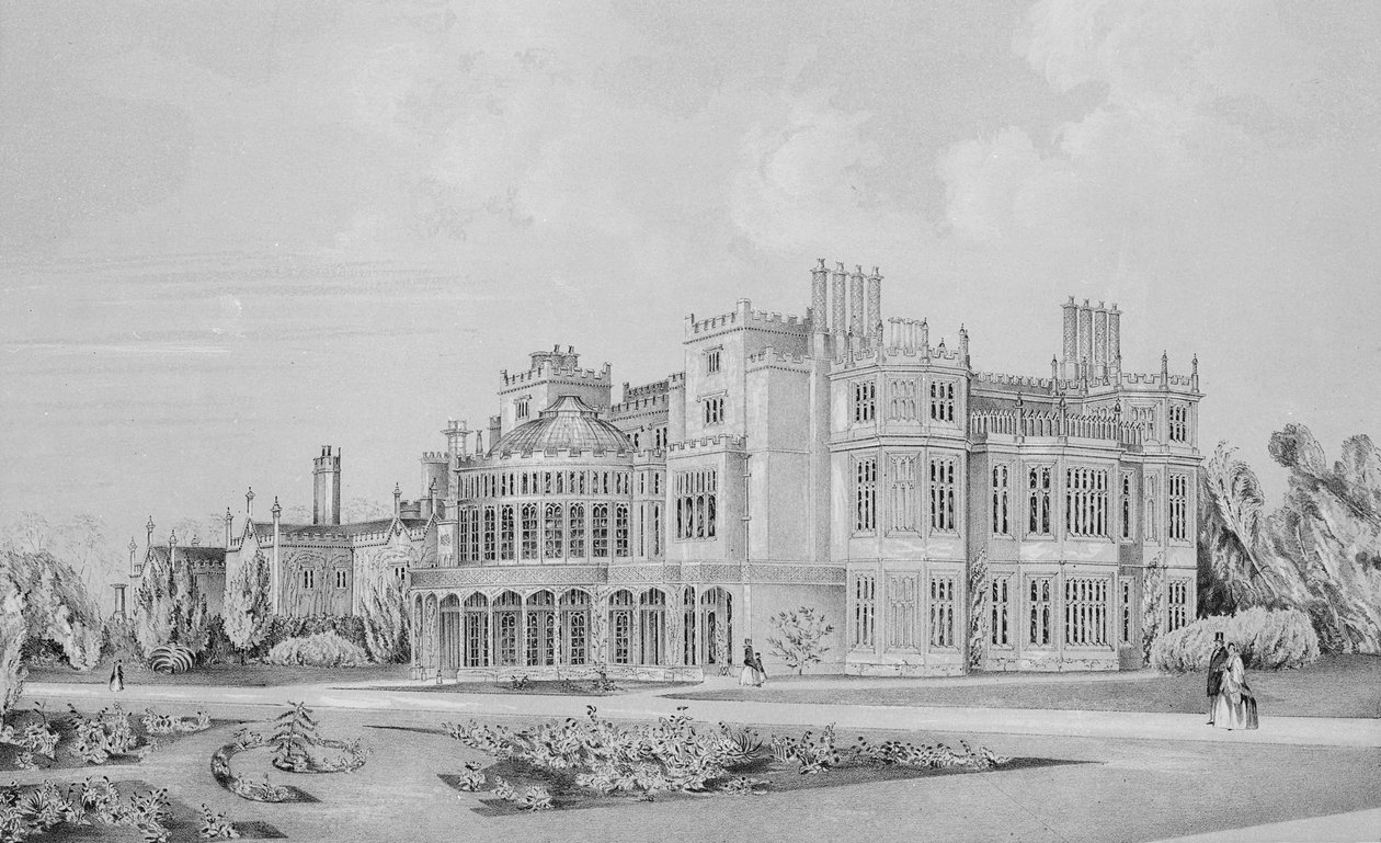 Brampton Park perto de Huntingdon, 1852 de English School