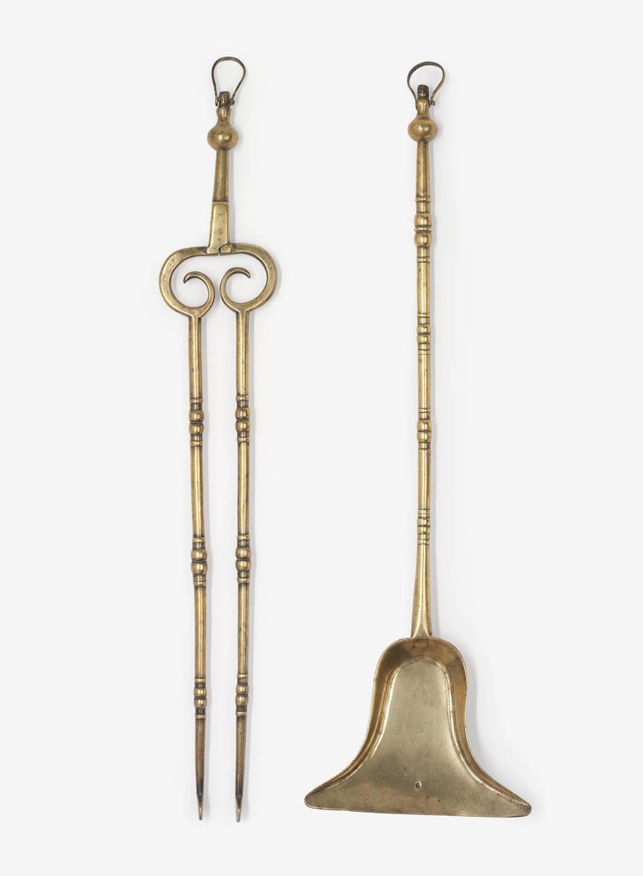 Pinça de latão e pá, c.1650-99 (latão) de English School