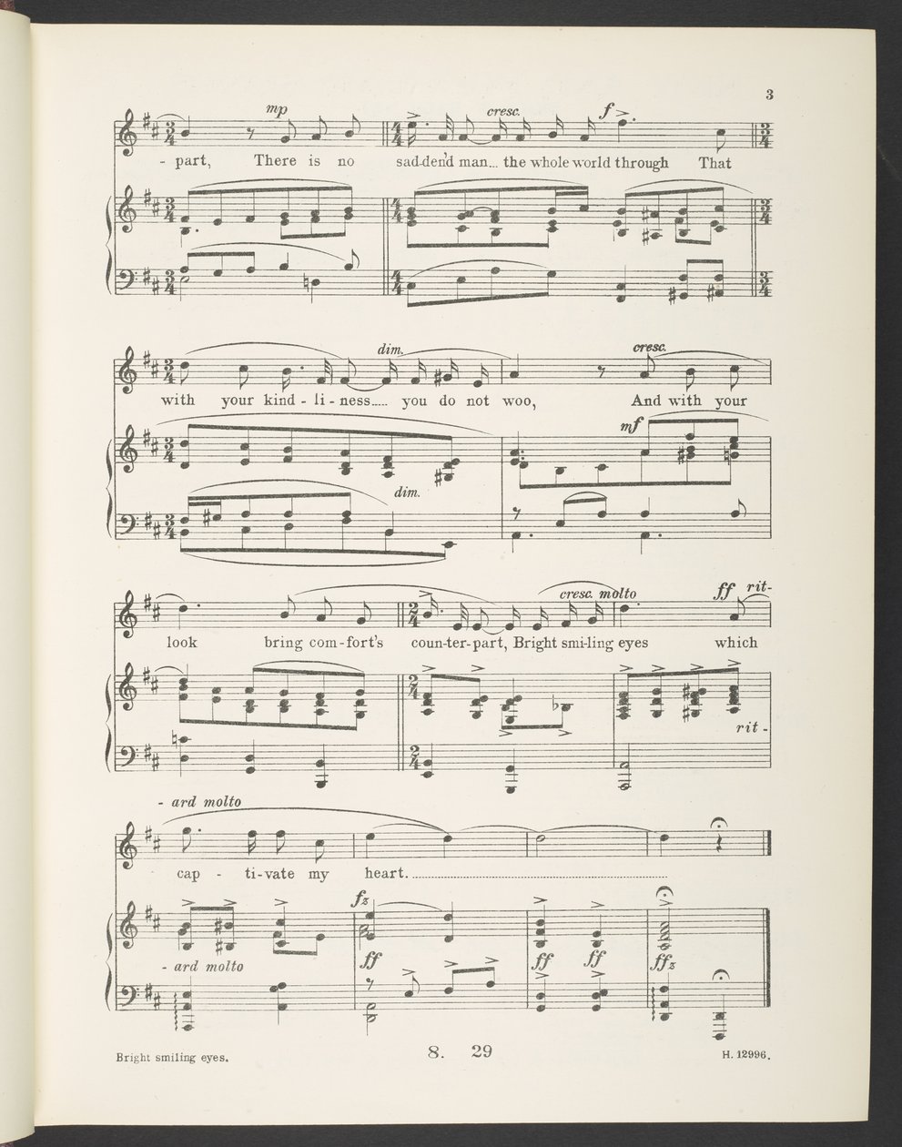 "Olhos sorridentes e brilhantes. Rondeau (Canção) As palavras do francês de Christine de Pisan de Gilbert Pass