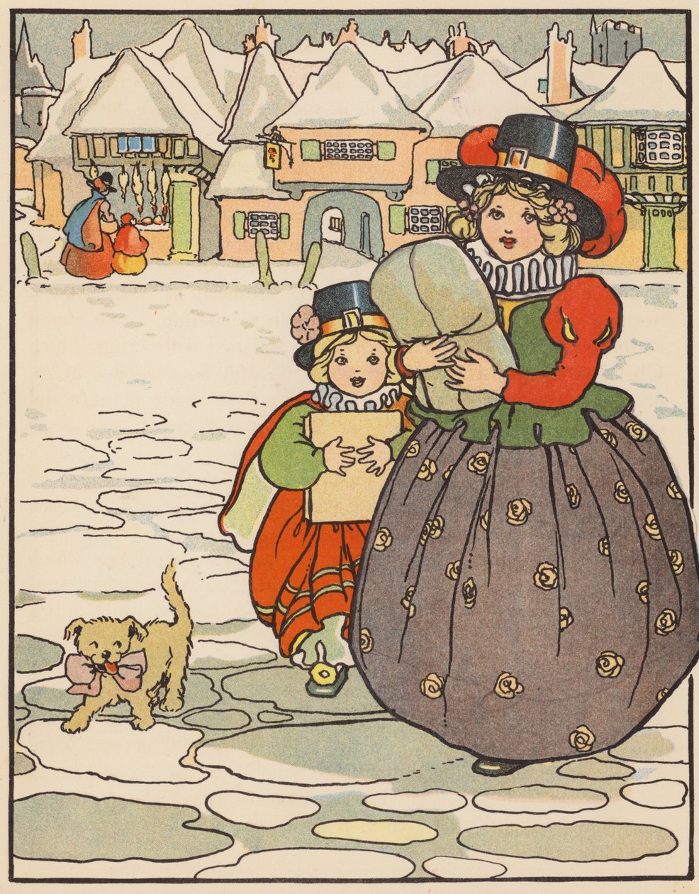 Trazer para casa os presentes de Natal (litografia a cores) de English School