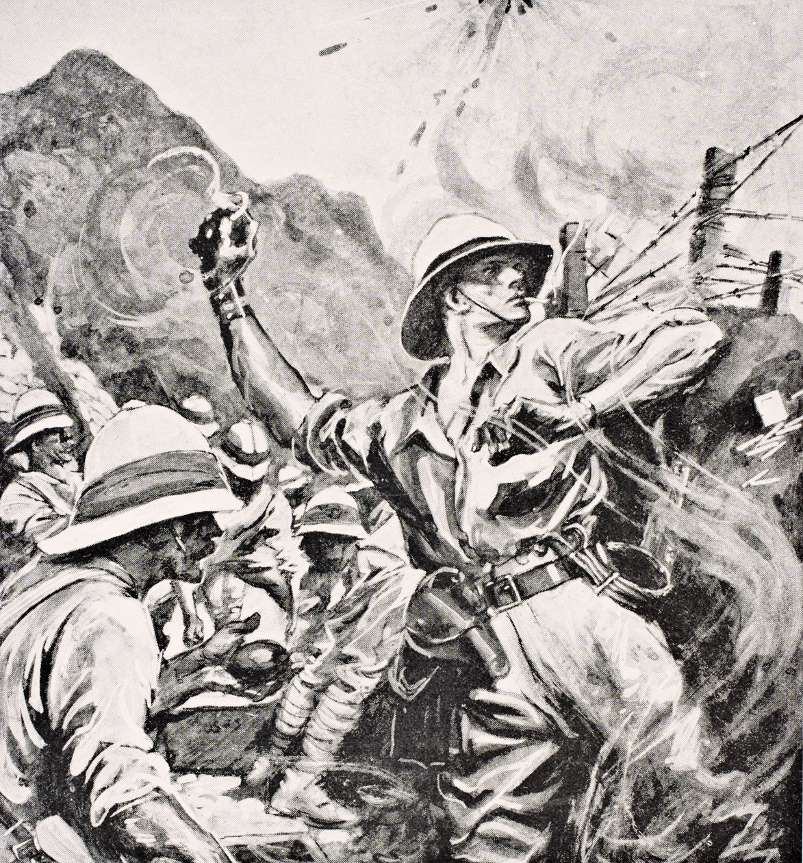 Tenente britânico WT Forshaw VC, de &39;The War Illustrated Album deLuxe&39;, publicado em Londres, 1916 de English School