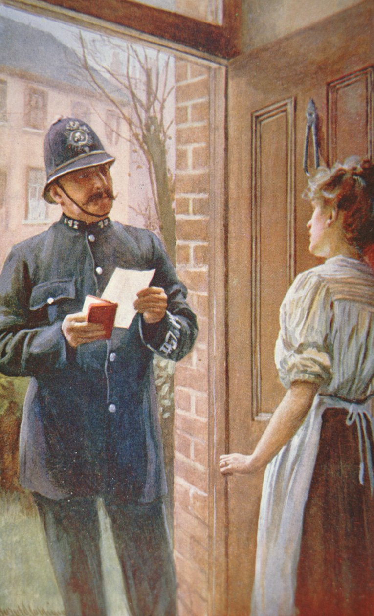 Polícia Britânica, c.1900 (cor litho) de English School