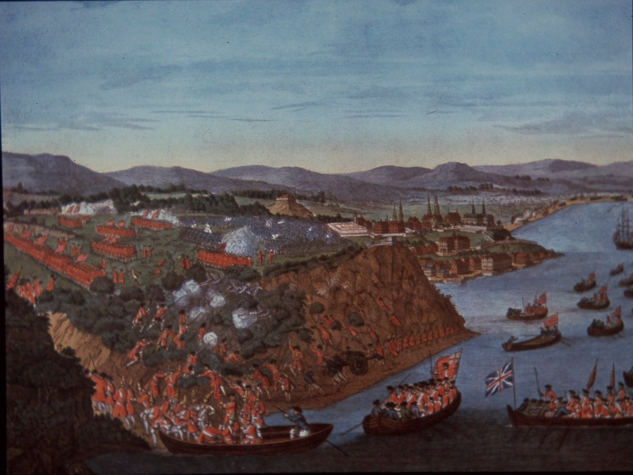 Britânicos tomam Quebec no Canadá de franceses em 1759 de English School