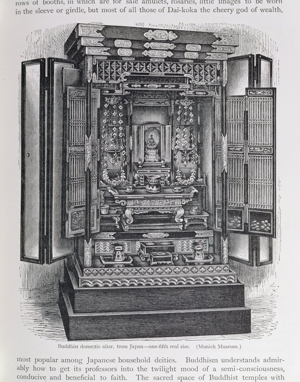 Altar doméstico budista, de &39;The History of Mankind&39;, Vol.III, do Prof. Friedrich Ratzel, 1898 de English School