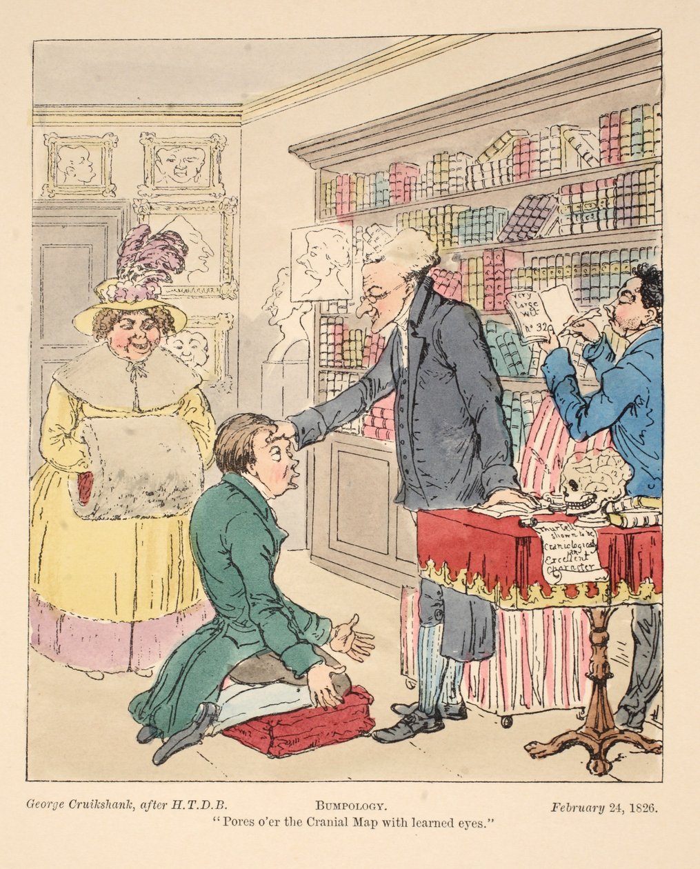 Bumpologia, pub. 1826 (gravura colorida à mão) de English School