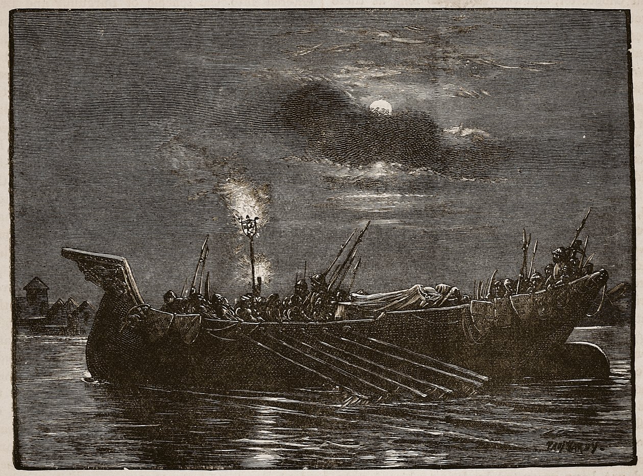 Enterro do rei Henry, ilustração da história ilustrada de Cassells da Inglaterra (foto sépia) de English School