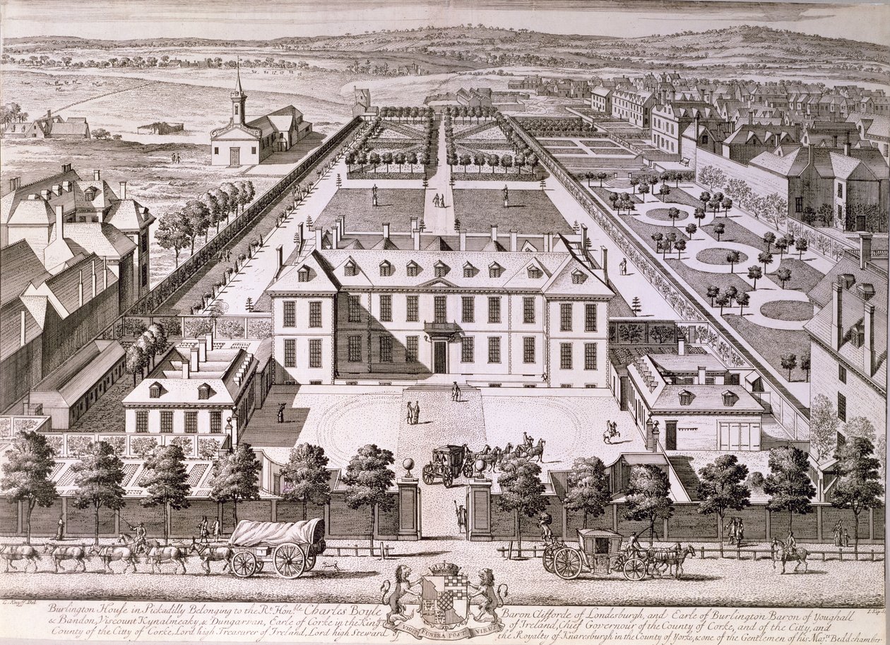 Burlington House em Piccadilly, século XVIII de English School