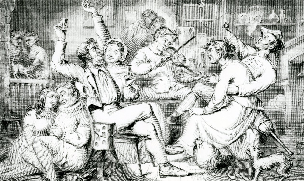 &39;Mas o velho capelão piedoso o deixou na mão, A espada que esqueci por causa da Igreja&39; (gravura) de English School