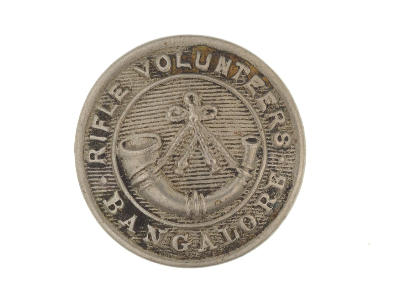Button, voluntários de rifle de Bangalore, 1880-1920 de English School