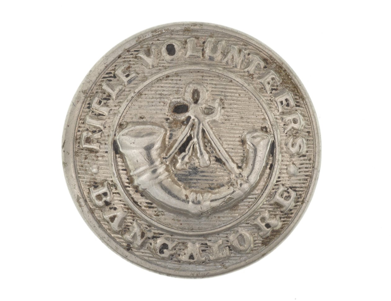 Button, voluntários de rifle de Bangalore, 1880-1920 de English School