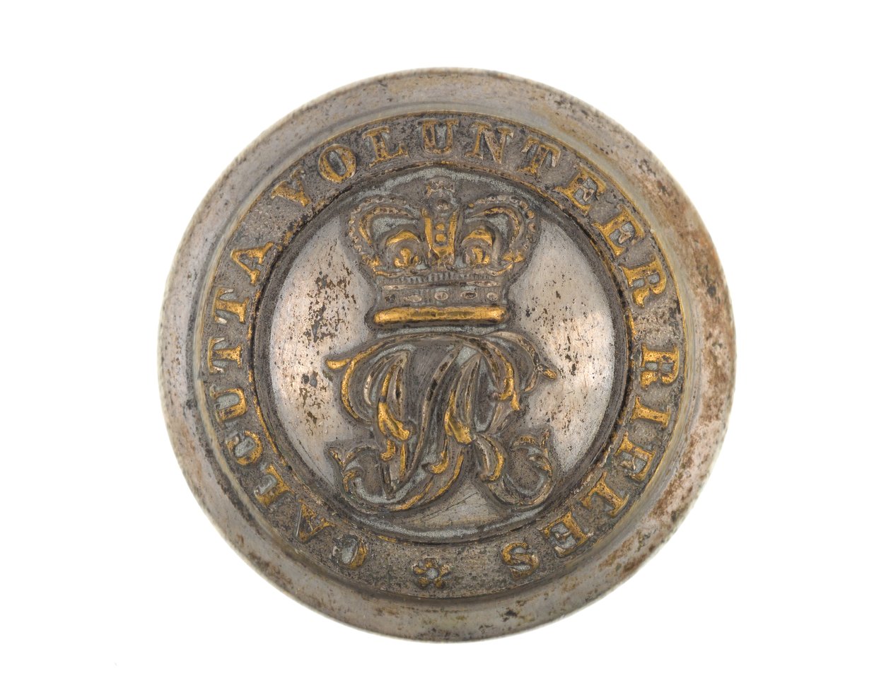 Button, rifles voluntários de Calcutá, pré-1901 de English School