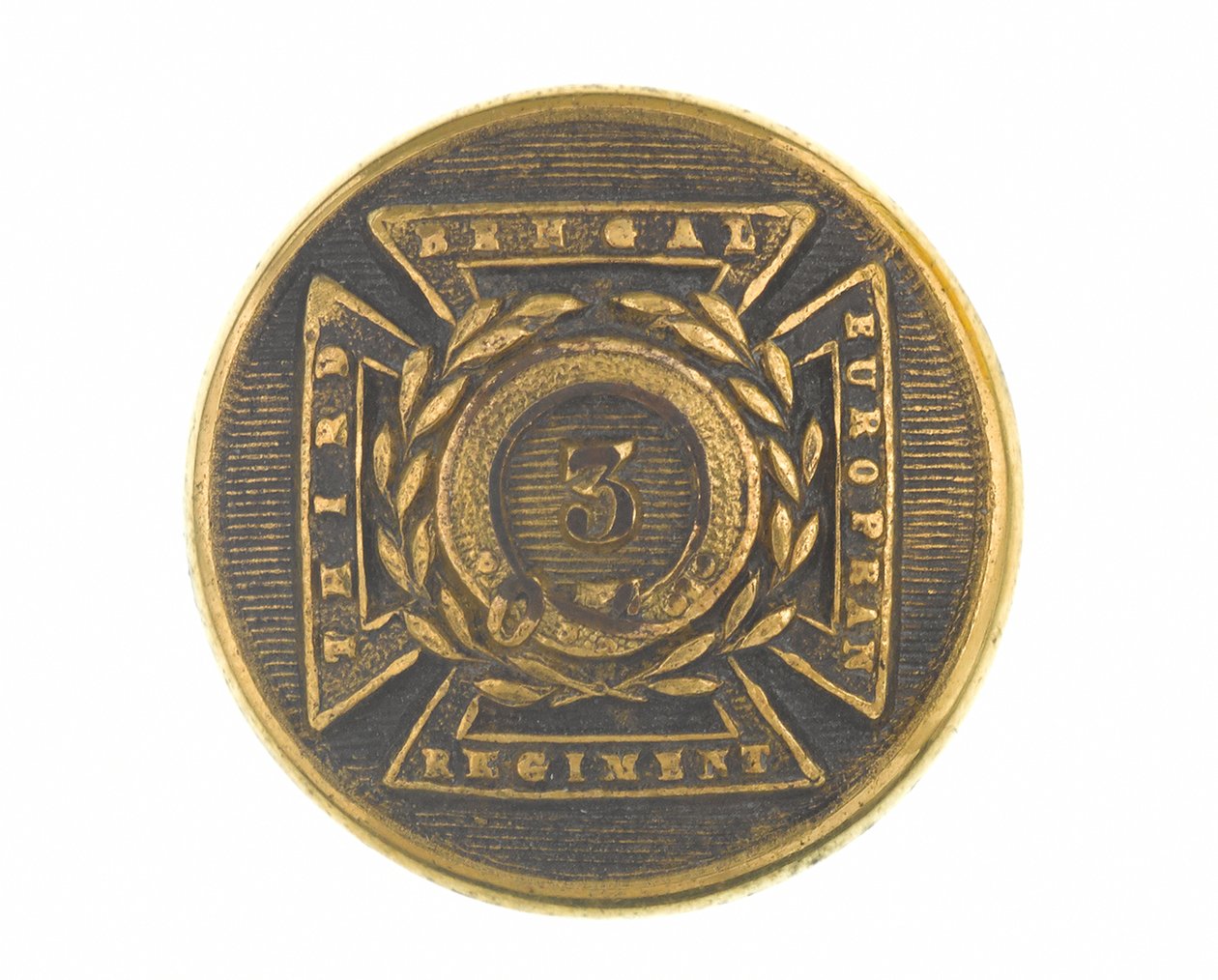 Button, oficial, 3º Regimento Europeu de Bengala, 1854-1861 de English School