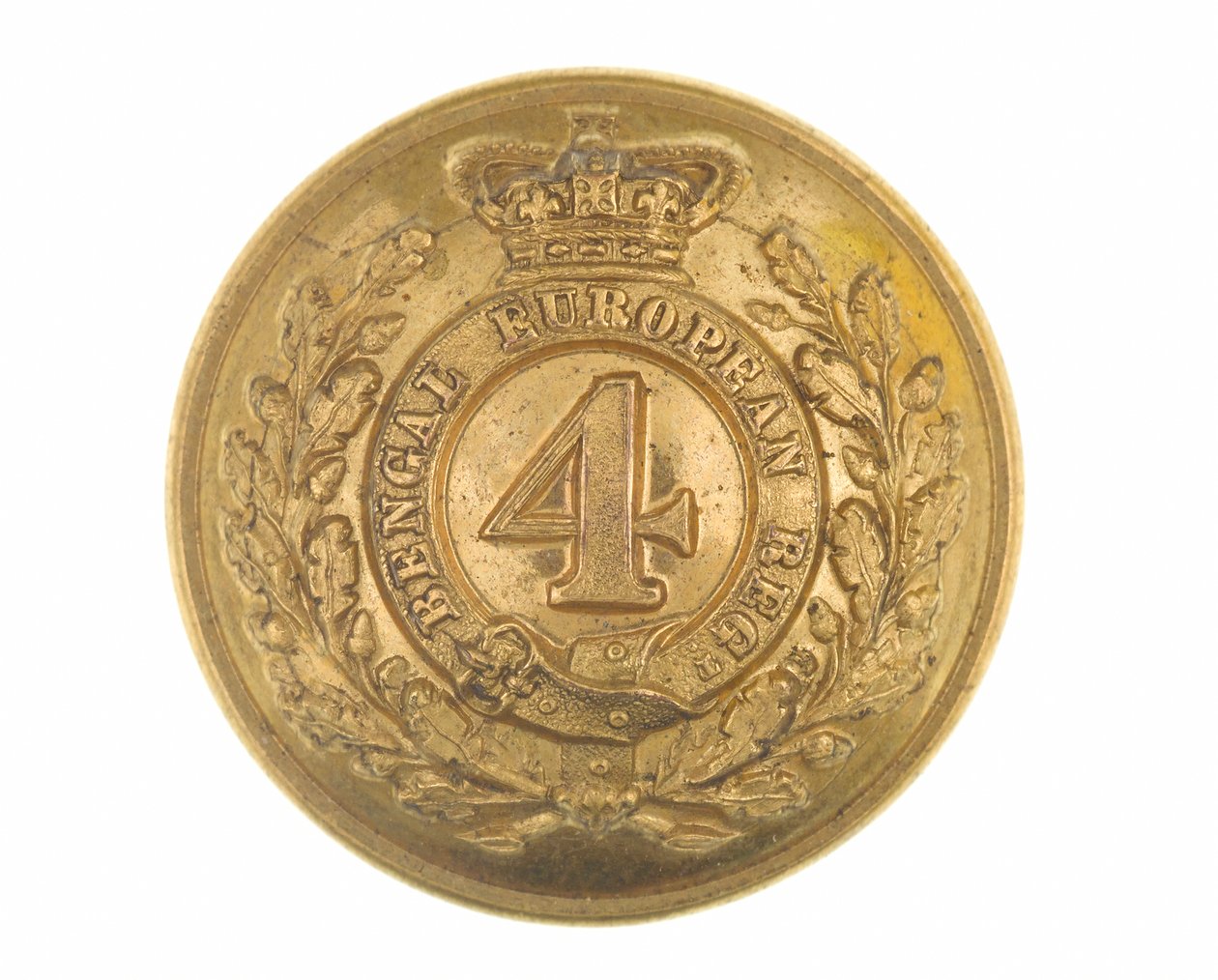 Button, oficial, 4º Regimento Europeu de Bengala, 1855-1861 de English School