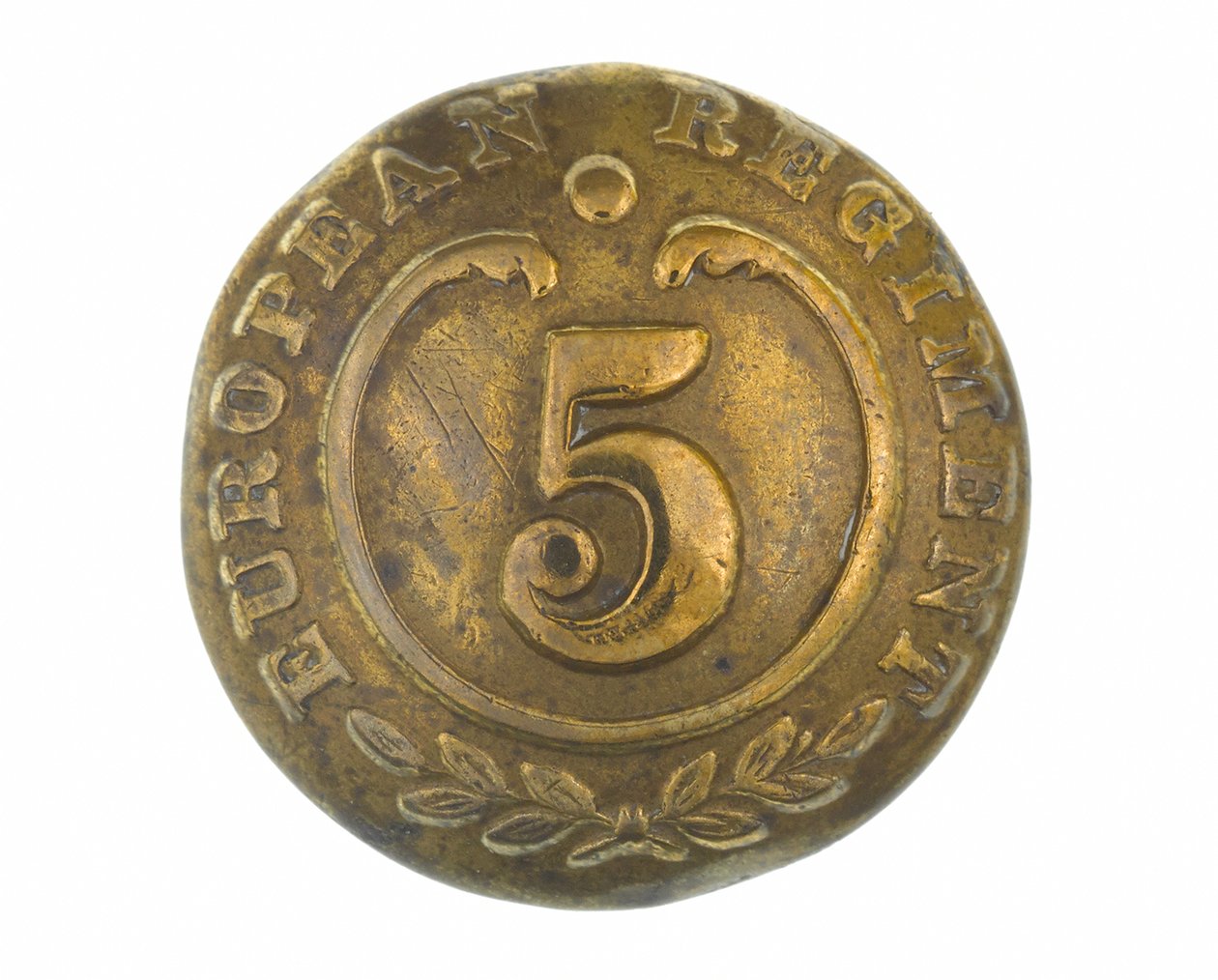 Button, outras patentes, 5º Regimento Europeu de Bengala, 1858-1860 de English School
