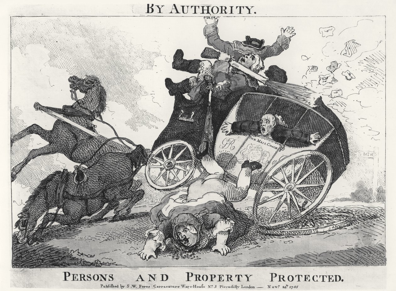 Por autoridade. Pessoas e propriedade protegida, pub. por SW Fores, 1785 de English School