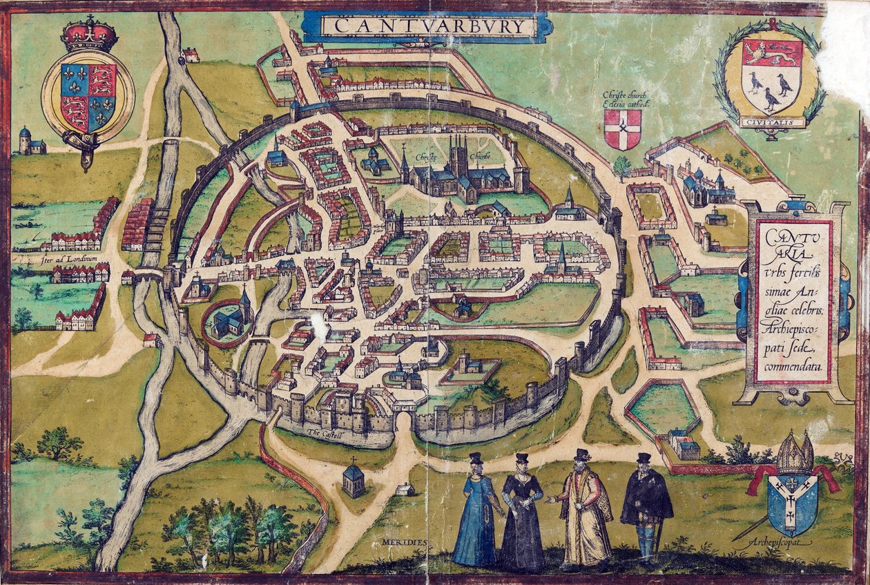 CCA-PRINDRAW - 3 - A - 1 Mapa de Canterbury, c1588 de English School