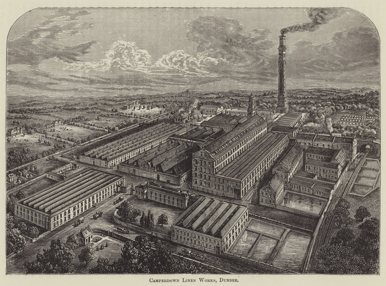 Camperdown Linen Works, Dundee (gravura) de English School