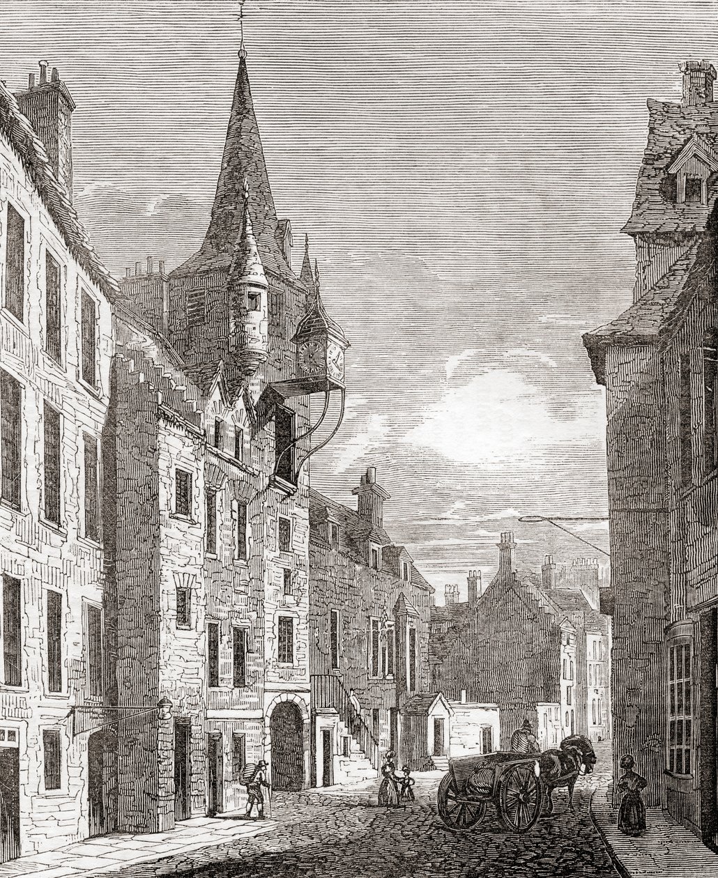 Cadeia de Canongate, Edimburgo, Escócia, da Velha Inglaterra: Um Museu Pictórico, pub. 1847 de English School