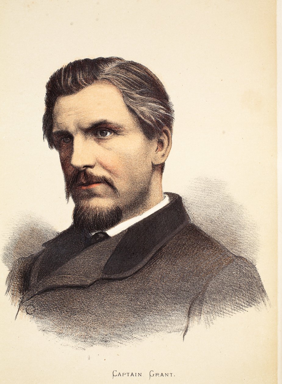 Capitão Grant, ilustração da edição pictórica da vida e das descobertas de David Livingstone por J. Ewing Richie, bar. por A. Fullarton & Co., 1876 de English School