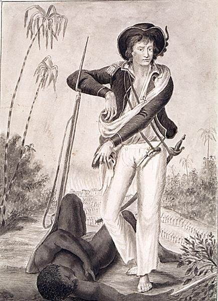 Capitão John Gabriel Stedman (1744-97), c.1800 (lápis e lavagem em papel) (foto a p/b) de English School